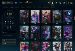 Conta platina 3 com 145 Champs e 132 Skins + 1 Prestigio - League of Legends LOL