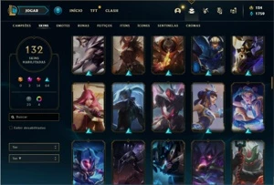 Conta platina 3 com 145 Champs e 132 Skins + 1 Prestigio - League of Legends LOL