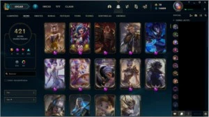 Conta LoL Br c/ 421 SKINS, TODOS campeões e 14k de essência - League of Legends