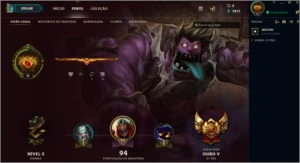 CONTA BORDA DE OURO 1 40 CHAPIONS 15 Skins - League of Legends LOL