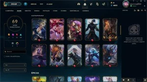 VENDO CONTA LOL - 69 SKINS - 1139 REAIS GASTOS - League of Legends