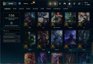 Conta Unranked com 45 Champs e 17 Skins + 1 Fragmento - League of Legends LOL