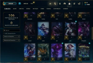 Conta Unranked com 45 Champs e 17 Skins + 1 Fragmento - League of Legends LOL