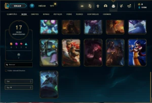 Conta Unranked com 45 Champs e 17 Skins + 1 Fragmento - League of Legends LOL