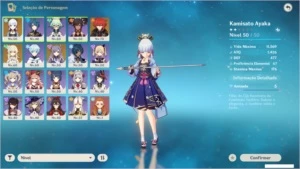 Genshin Impact conta com Ayaka, Diluc, Keqing - Ar46 (NA)