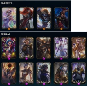 3115 RP, FULL Eternos, Criada em 2013, Main Riven, 218 Skins - League of Legends LOL