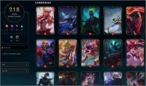 3115 RP, FULL Eternos, Criada em 2013, Main Riven, 218 Skins - League of Legends LOL