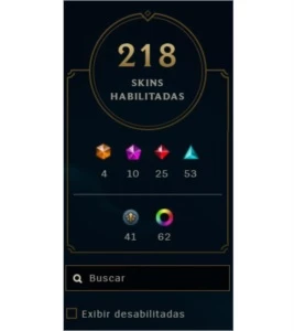 3115 RP, FULL Eternos, Criada em 2013, Main Riven, 218 Skins - League of Legends LOL