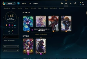 Conta prata 3 com 141 Champs e 163 Skins + 1 Prestigios - League of Legends LOL