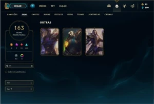 Conta prata 3 com 141 Champs e 163 Skins + 1 Prestigios - League of Legends LOL