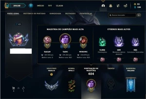 Conta prata 3 com 141 Champs e 163 Skins + 1 Prestigios - League of Legends LOL