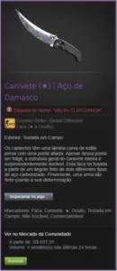 Canivete (★) | Aço de Damasco | Testada em Campo - Counter Strike CS