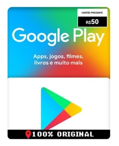 Gift Card 50 reais Google Play - Android metade do preço! - Gift Cards