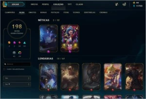 Conta League of legends plat 4 198 skins icones season 2 LOL