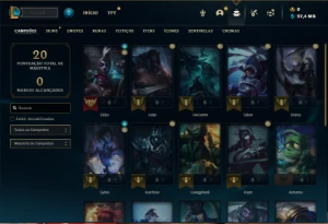 Conta Mestre com 25 Champs e 1 Skin + 7 Fragmentos - League of Legends LOL