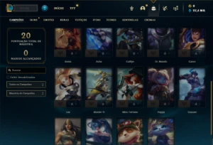 Conta Mestre com 25 Champs e 1 Skin + 7 Fragmentos - League of Legends LOL