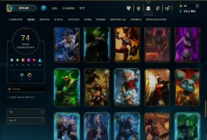 Unranked com 70 Champs e 74 Skins ( JG / TOP ) - League of Legends LOL