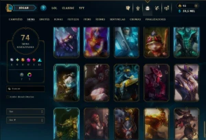 Unranked com 70 Champs e 74 Skins ( JG / TOP ) - League of Legends LOL
