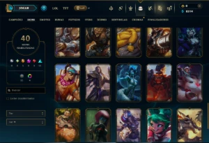 Unranked com 90 Champs e 40 Skins - League of Legends LOL