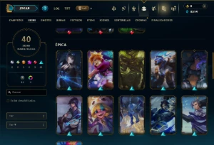 Unranked com 90 Champs e 40 Skins - League of Legends LOL