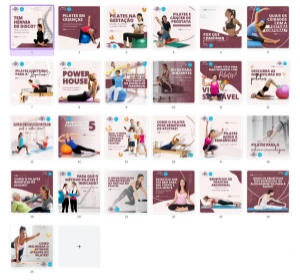 Pack Canva Pilates - 25 Artes Editáveis - Serviços Digitais