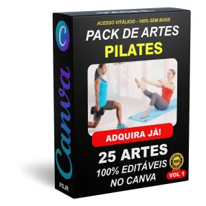 Pack Canva Pilates - 25 Artes Editáveis - Serviços Digitais