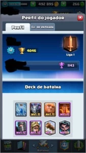Conta Clash Royale Lv 12 Liga 1 com 14 lendárias