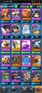 Clash royale conta nível 12, bem upada, todas as cartas