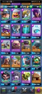 Clash royale conta nível 12, bem upada, todas as cartas