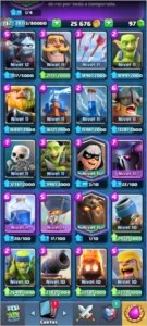 Clash royale conta nível 12, bem upada, todas as cartas