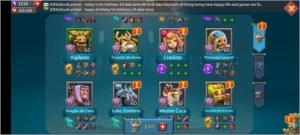 Conta lords mobile t4 e pacto 4 liberado  poder atual 271M