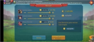 Conta lords mobile t4 e pacto 4 liberado  poder atual 271M