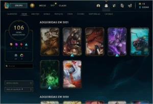 conta lol platina lv 333 todos os champion