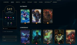 Conta De Lol Com 542 Skins, Esmeralda E Com Mmr Positivo - League of Legends