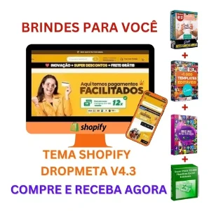 Tema Shopify Dropmeta® V. 4.3 +1500 fornecedores brasileiros - Outros