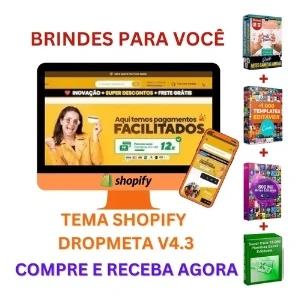 Tema Shopify Dropmeta® V. 4.3 +1500 fornecedores brasileiros - Others