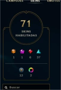 conta lol level 196, 70 skin e mmr bom gold 1 - League of Legends