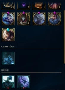 conta lol level 196, 70 skin e mmr bom gold 1 - League of Legends