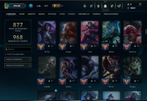 Prata 2 com TODOS os Champs e 247 Skins + Skins no Valorant - League of Legends LOL
