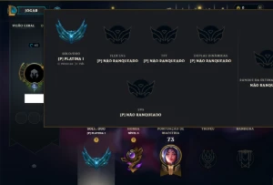 Platina 1 com 70 Champs e 49 Skins - League of Legends LOL