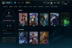 Platina 3 com 45 Champs e 8 Skins - League of Legends LOL