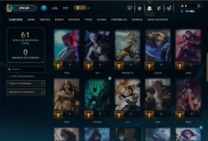 Platina 3 com 45 Champs e 8 Skins - League of Legends LOL
