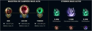 Conta 490 gold, platina na passada e dimond na retrasada. - League of Legends LOL