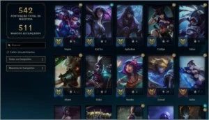 Conta 490 gold, platina na passada e dimond na retrasada. - League of Legends LOL
