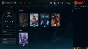 Conta LoL lvl 237, 95 skins,main yasuo 23 chromas - League of Legends