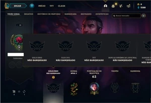 Conta Unranked com 15 Champs e 9 Skins (1 Ultimate) - League of Legends LOL