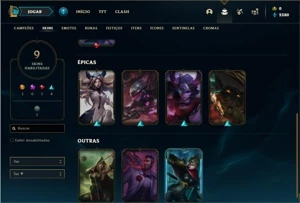 Conta Unranked com 15 Champs e 9 Skins (1 Ultimate) - League of Legends LOL