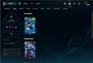 Conta Unranked com 15 Champs e 9 Skins (1 Ultimate) - League of Legends LOL