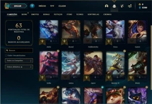 Conta Unranked com 15 Champs e 9 Skins (1 Ultimate) - League of Legends LOL