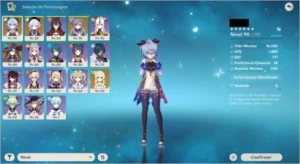 Conta AR55 com 4 lendarias e personagens C6 - Genshin Impact
